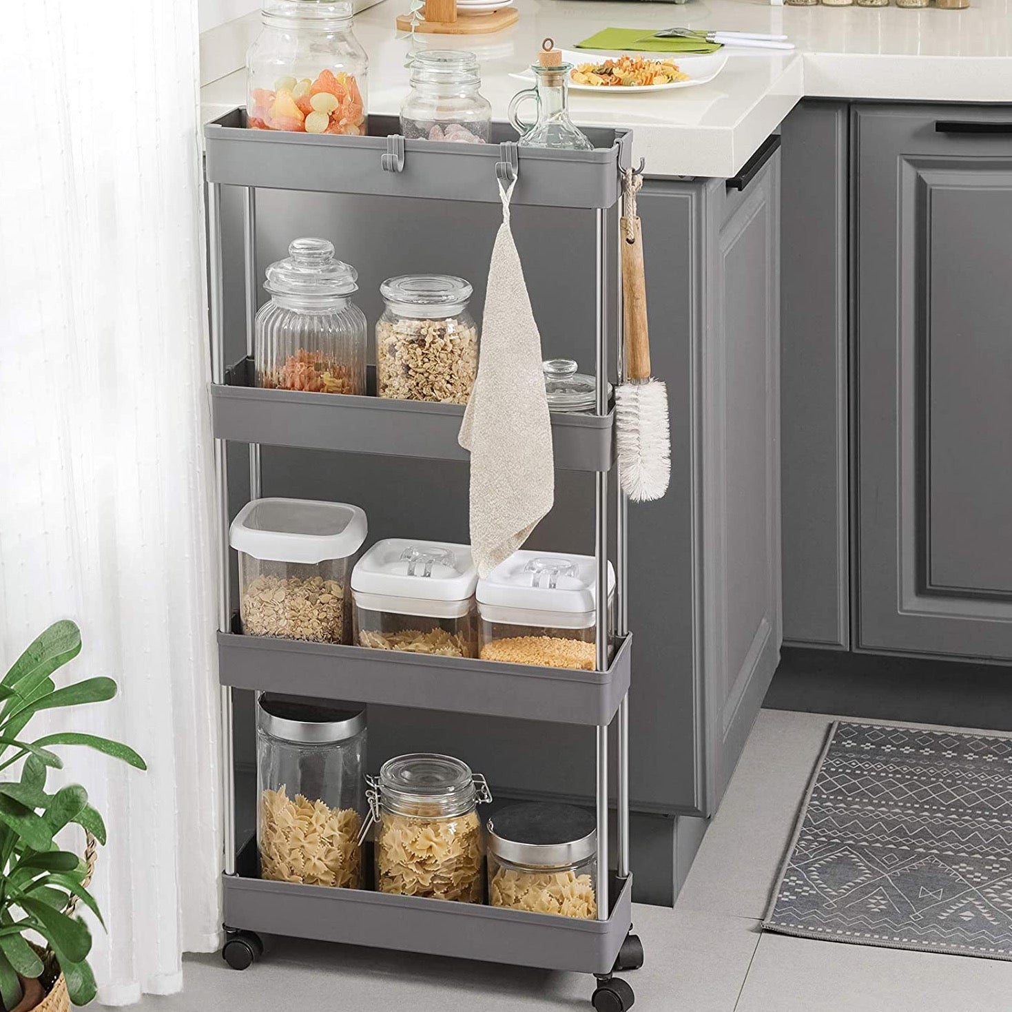 Slim 4 Tier Storage Trolley