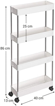 Slim 4 Tier Storage Trolley