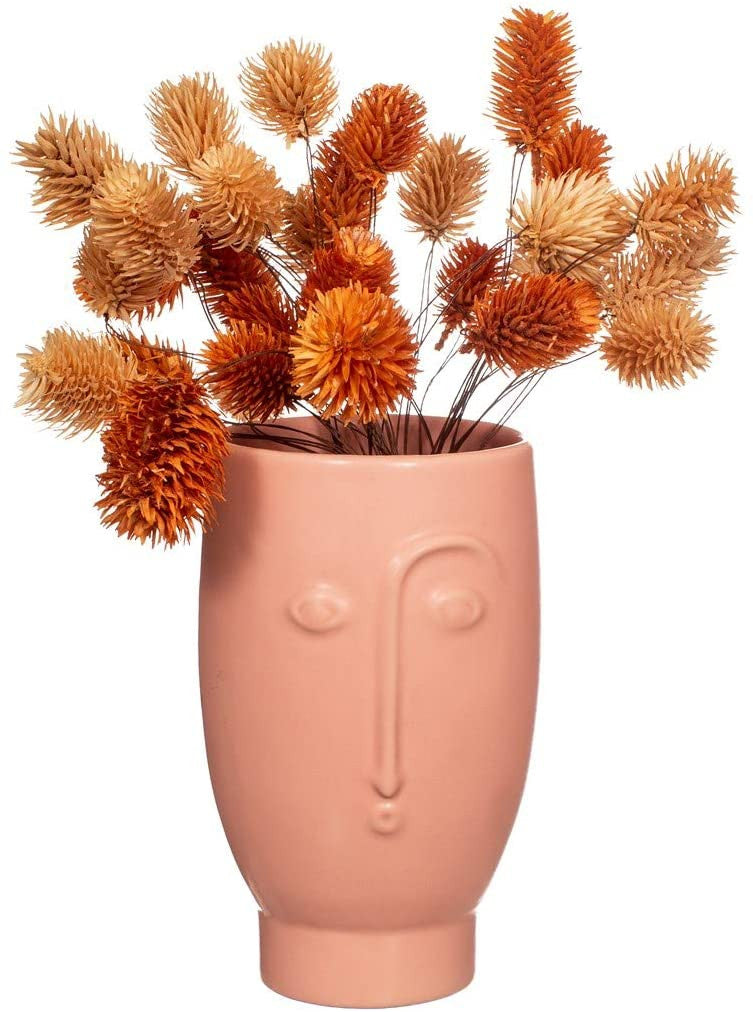 Face Vase Matt Pink