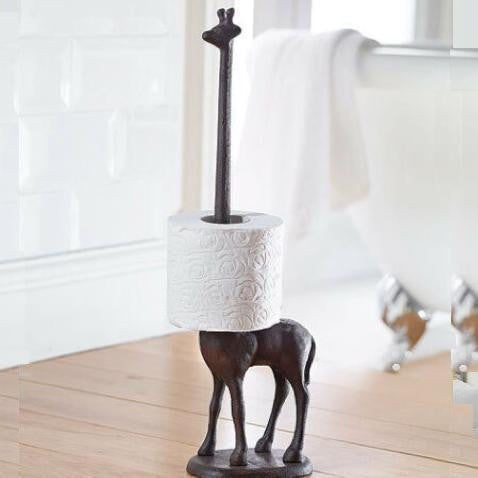 Cast Iron Giraffe Toilet Roll Holder