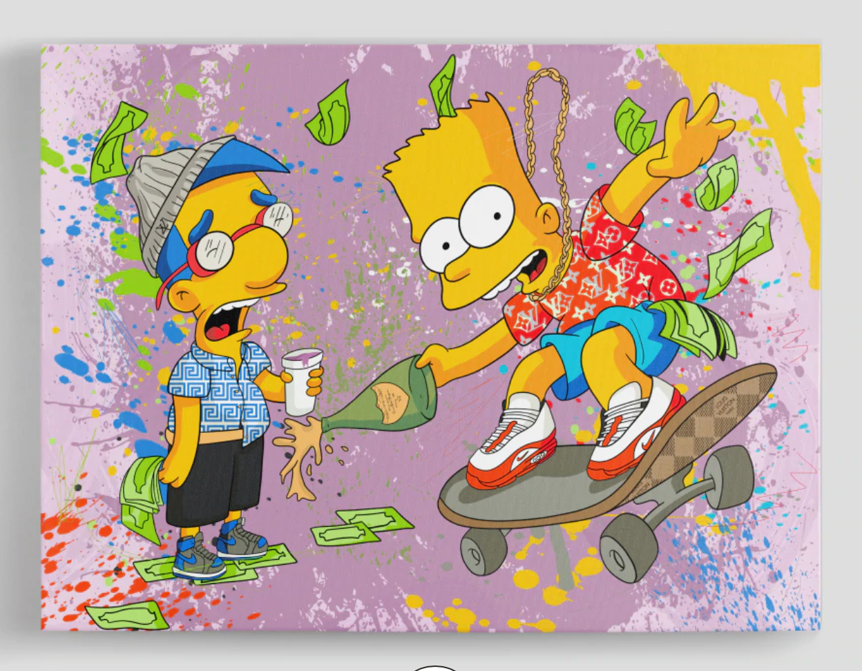 Bart and Milhouse Party Canvas