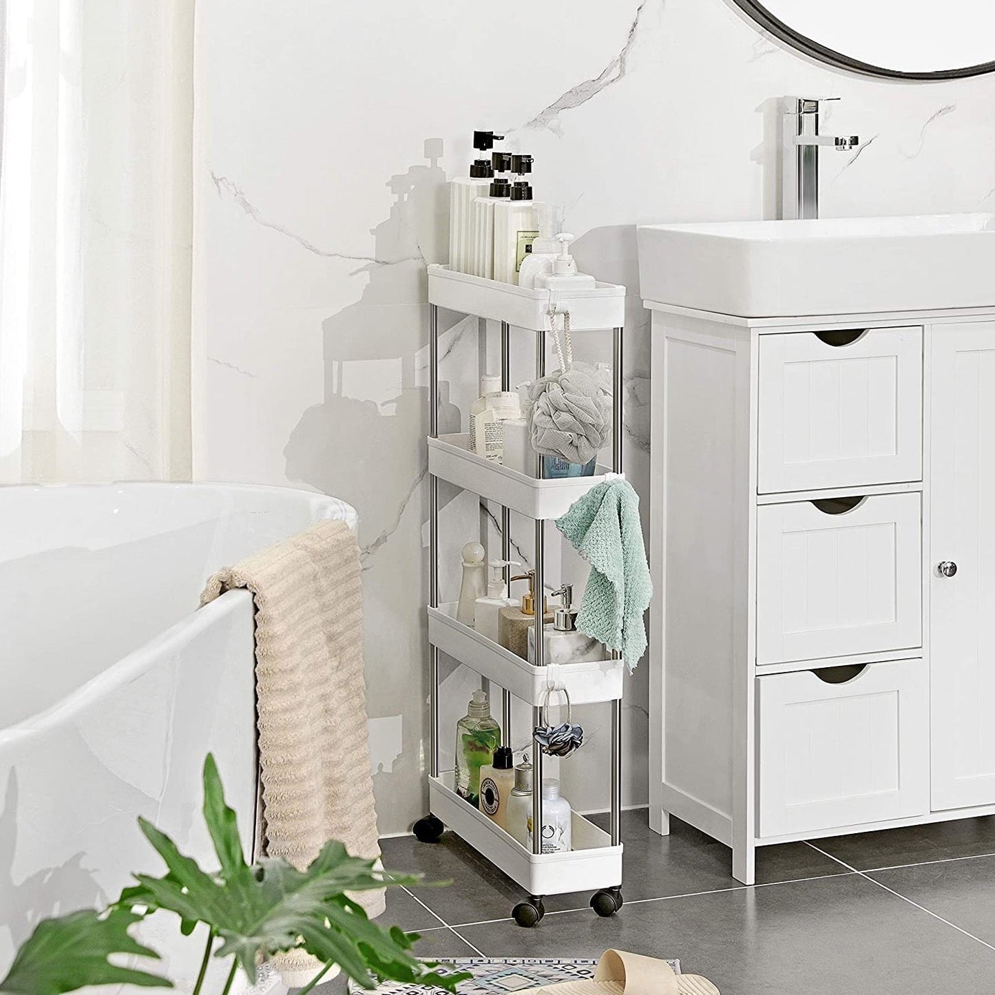 Slim 4 Tier Storage Trolley