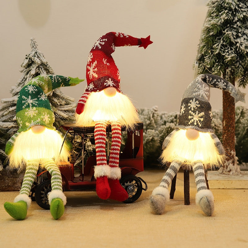 Glowing Knitted Christmas Gnomes